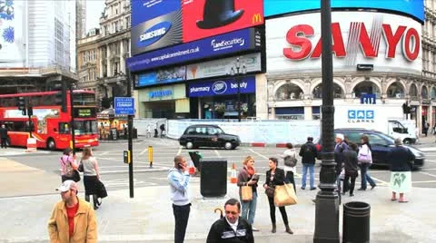 Picadilly Circus London Stock Footage