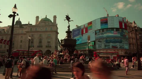 Picadilly Circus Sunset Timelapse Video stock 25486694