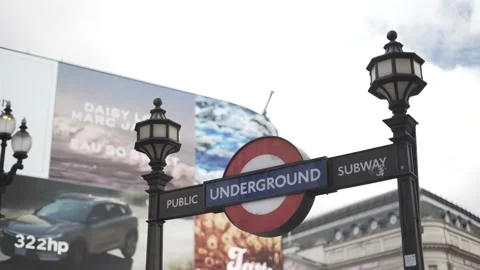 Picadilly Circus tube sign Stock Footage