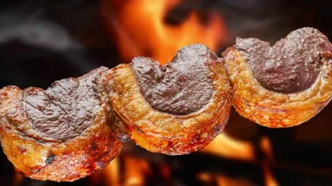 Picanha roasted in charcoal, barbecue Stock Video Pond5