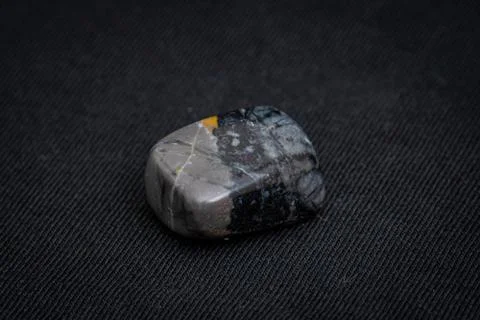Picasso jasper gemstone in different tones of grey black white and beige Stock Photos
