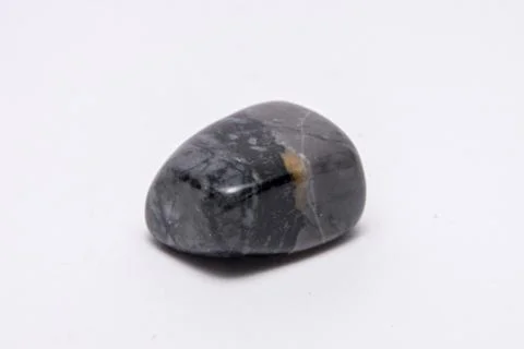 Picasso jasper gemstone in different tones grey black white and beige isolate Stock Photos
