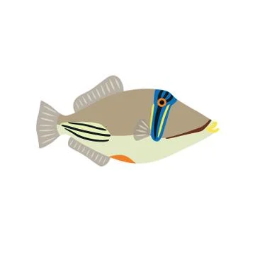 Picasso triggerfish fish icon on white background. Vector illustration. Stock Illustration