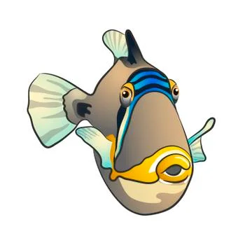 Picasso triggerfish. fish isolated on white background Stock Illustration