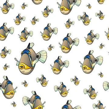 Picasso triggerfish pattern Illustrazione stock
