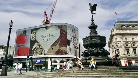 Piccadilly Circus at lockdown Stock Photos