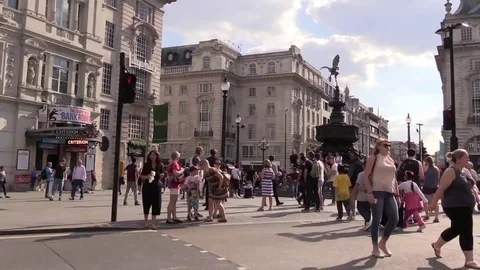 Piccadilly Circus, London Stock Footage 77140425