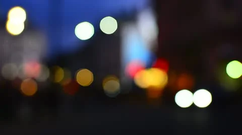Piccadilly Circus at night with Defocus Stock Footage 10718294