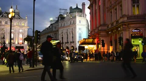 Piccadilly Circus at night Stock Footage 10718318