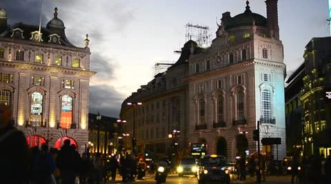 Piccadilly Circus at night Stock Footage 10718384
