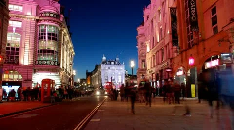 Piccadilly Circus at night Video stock 10787961