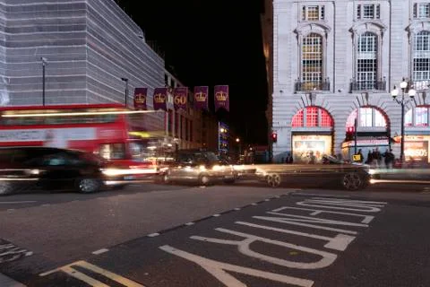 Piccadilly Circus at night Stock Photos