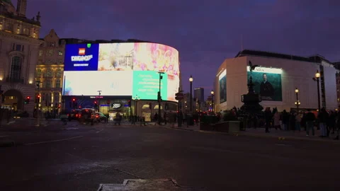Piccadilly Circus night timelapse. Stock Footage 263737607