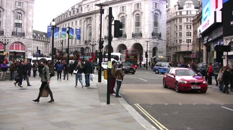 Piccadilly circus view towards Regent Street Stock-Footage 23212517