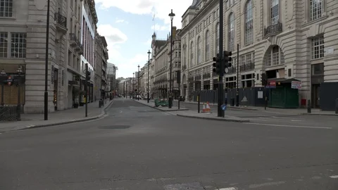 Piccadilly during Lockdown London Stock Footage 129721275
