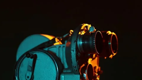 A pice of Antique projector  close up 3 Stock Footage 314961476