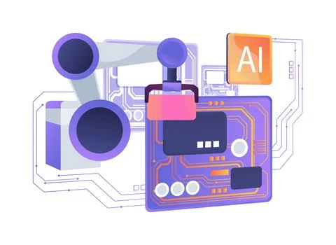 Pick and Place Robot abstract concept vector illustration. Stockillustratie