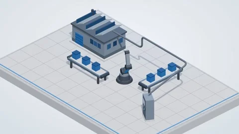 Pick and place robot conveyor Stock-Footage 339591870