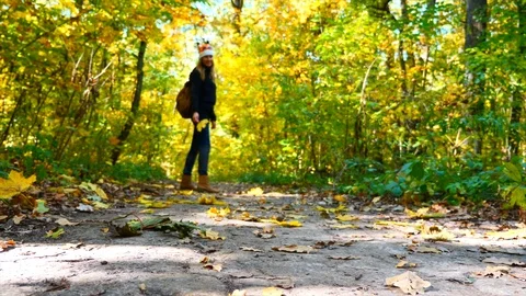 Pick up  autumn  leaf Stock Footage 97410359
