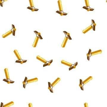 Pick axe blade isometric icon seamless pattern Stock Illustration