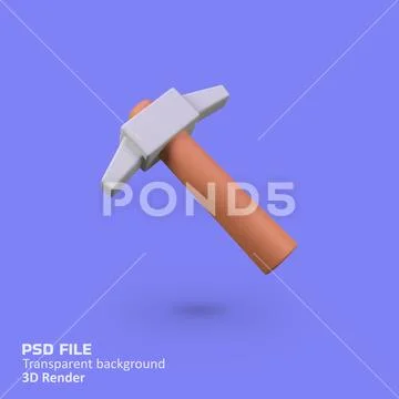 Pick axe isolated 3d render icon illustration PSD Template