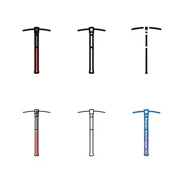 Pick axe mix weapon color icon vector イラスト素材