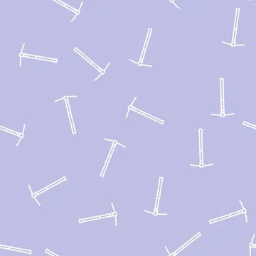 Pick axe weapon line seamless pattern Stock Illustration