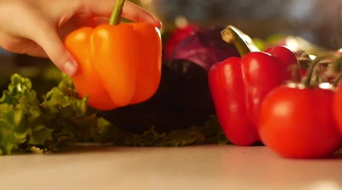 Pick Up Bell Pepper Stock Footage 60818294