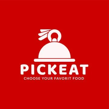 PICK EAT Logo Design Concept, Fit For Food Marketplace Application, Restaur.. Illustrazione stock