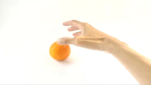 Pick Up A Fresh Orange Stock Footage 296723416