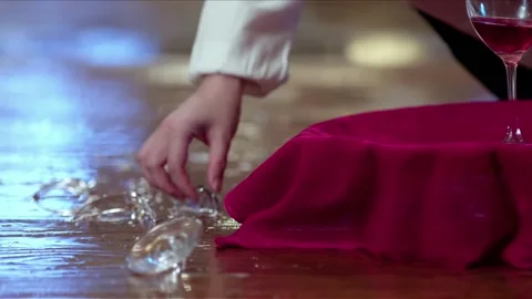 Pick up glass shards on the ground Stock Footage 235267660