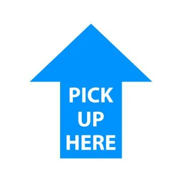 Pick up here isolated arrow Stock Illustration