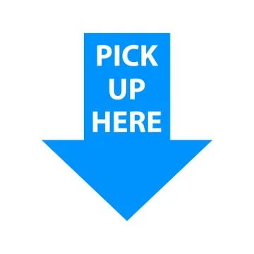 Pick up here isolated arrow Stock Illustration