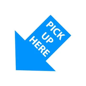 Pick up here isolated arrow Stock Illustration