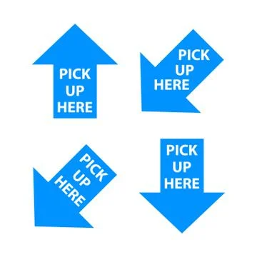 Pick up here isolated arrow Stock Illustration