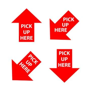Pick up here isolated arrow Stock Illustration