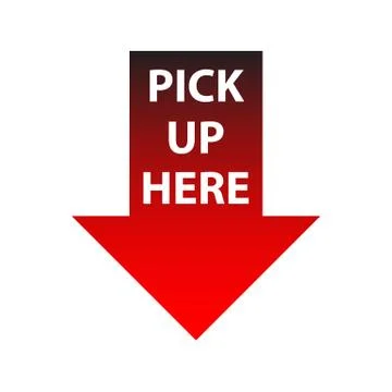 Pick up here isolated arrow Stock Illustration