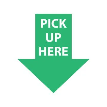 Pick up here isolated arrow Stock Illustration