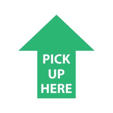 Pick up here isolated arrow Stock Illustration