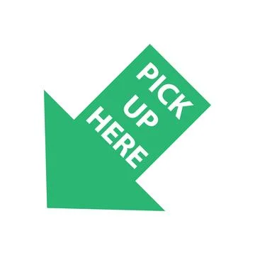Pick up here isolated arrow Stock Illustration