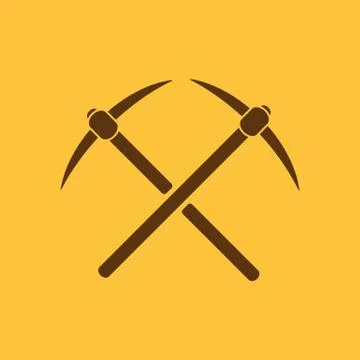 The pick icon. Pickax symbol. Flat Stock Illustration