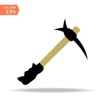Pick icon vector pickax flat sign symbols logo illustration isolated on white Stock Illustration