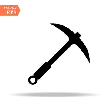 Pick icon vector pickax flat sign symbols logo illustration isolated on white Stock Illustration