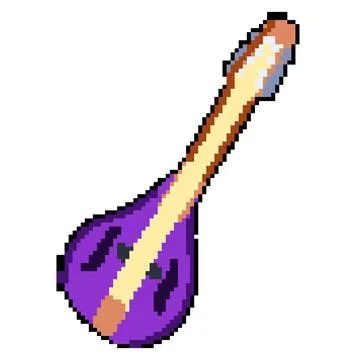 Pick mandolin pixel art vector illustration 스톡 일러스트