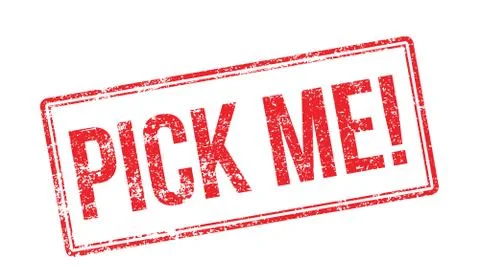 Pick Me! Red rubber stamp on white Ilustración de archivo