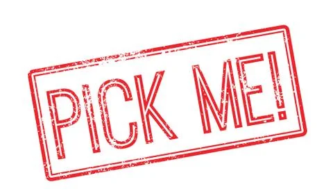 Pick Me! Red rubber stamp on white Ilustración de archivo