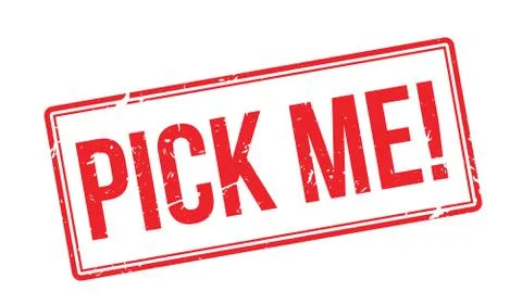 Pick Me! Red rubber stamp on white Ilustración de archivo