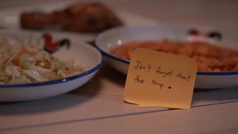 Pick up a note after come back home from work Stock Footage 295103838