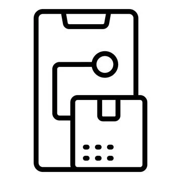 Pick up parcel icon outline vector. Delivery food Stock Illustration