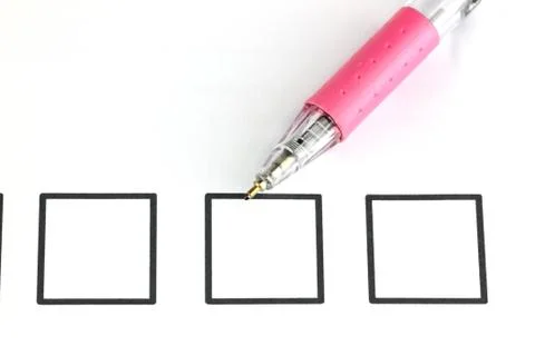 Pick pen point to checkbox. Stock Photos